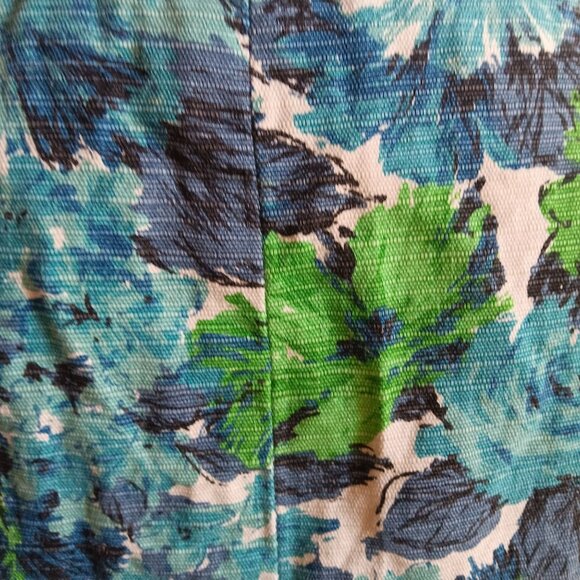 Vintage Large Hawaiian Dress Barkcloth 1of1 Handmade Floral Sleeveless 1950's - Picture 5 of 6